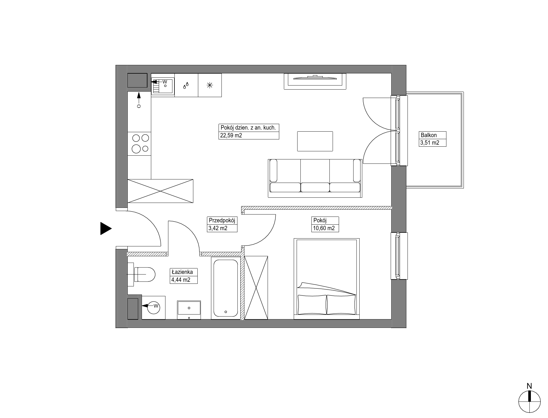 Plan 2 pok. 41m²