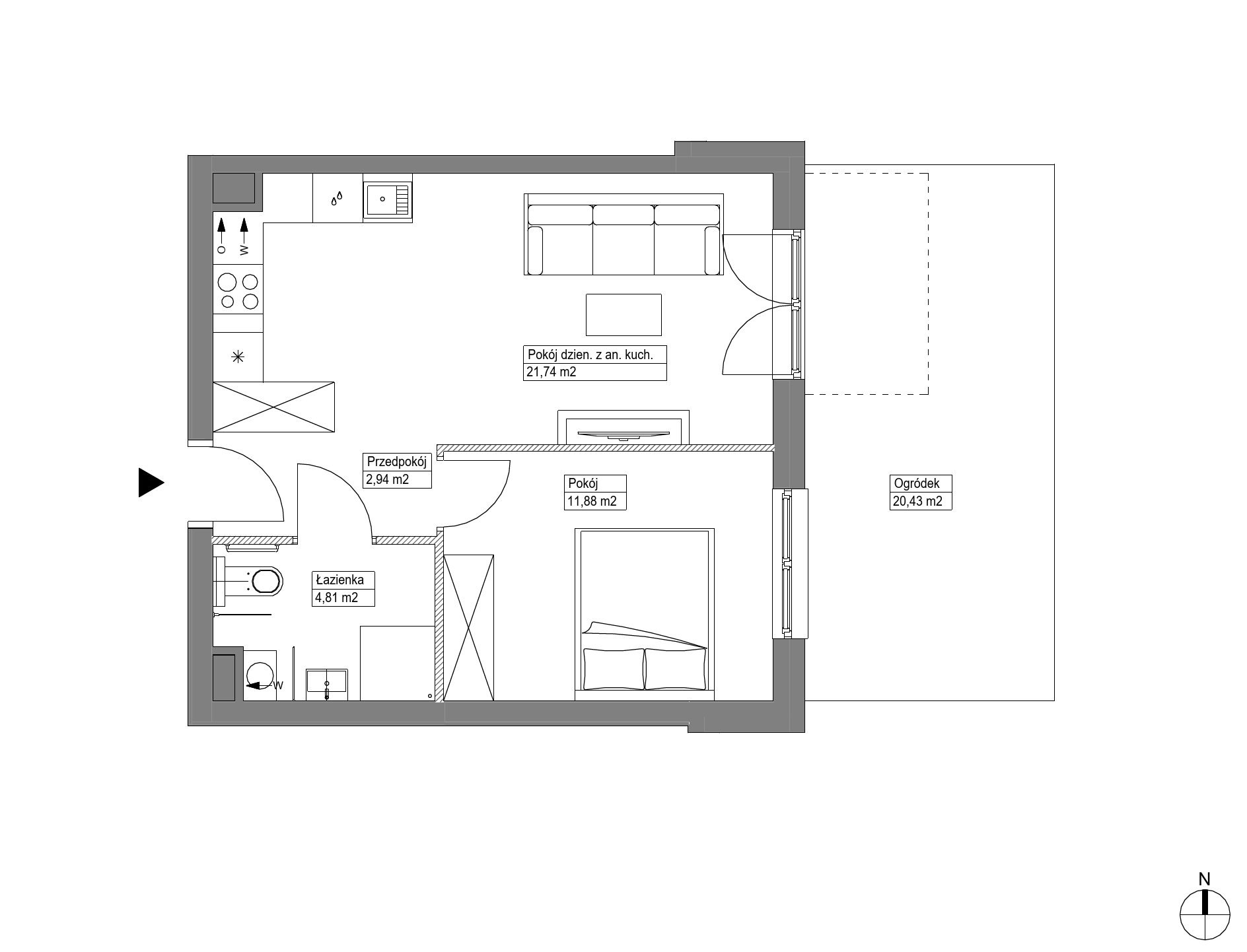 Plan 2 pok. 41m²