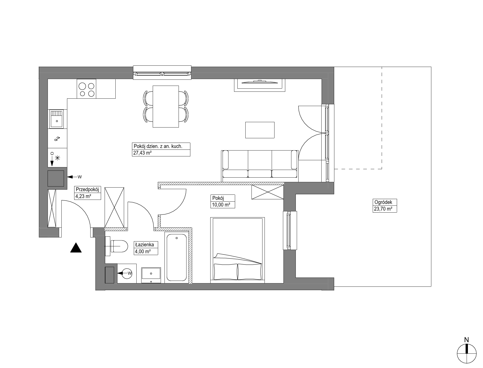 Plan 2 pok. 46m²