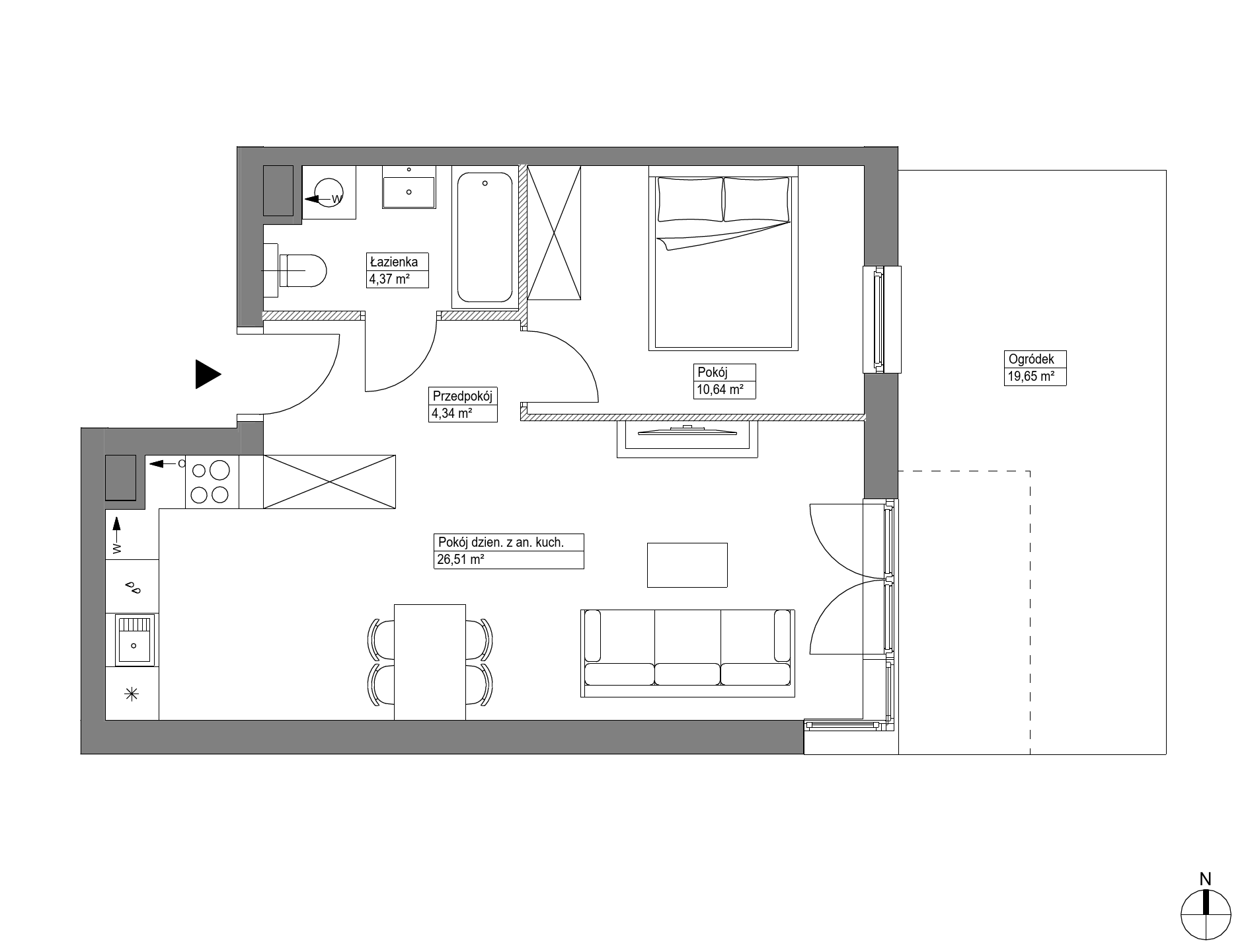 Plan 2 pok. 46m²