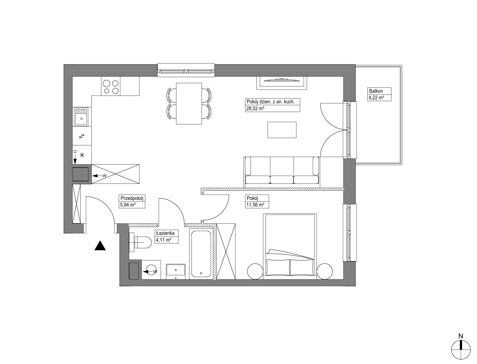 Plan 2 pok. 50m²