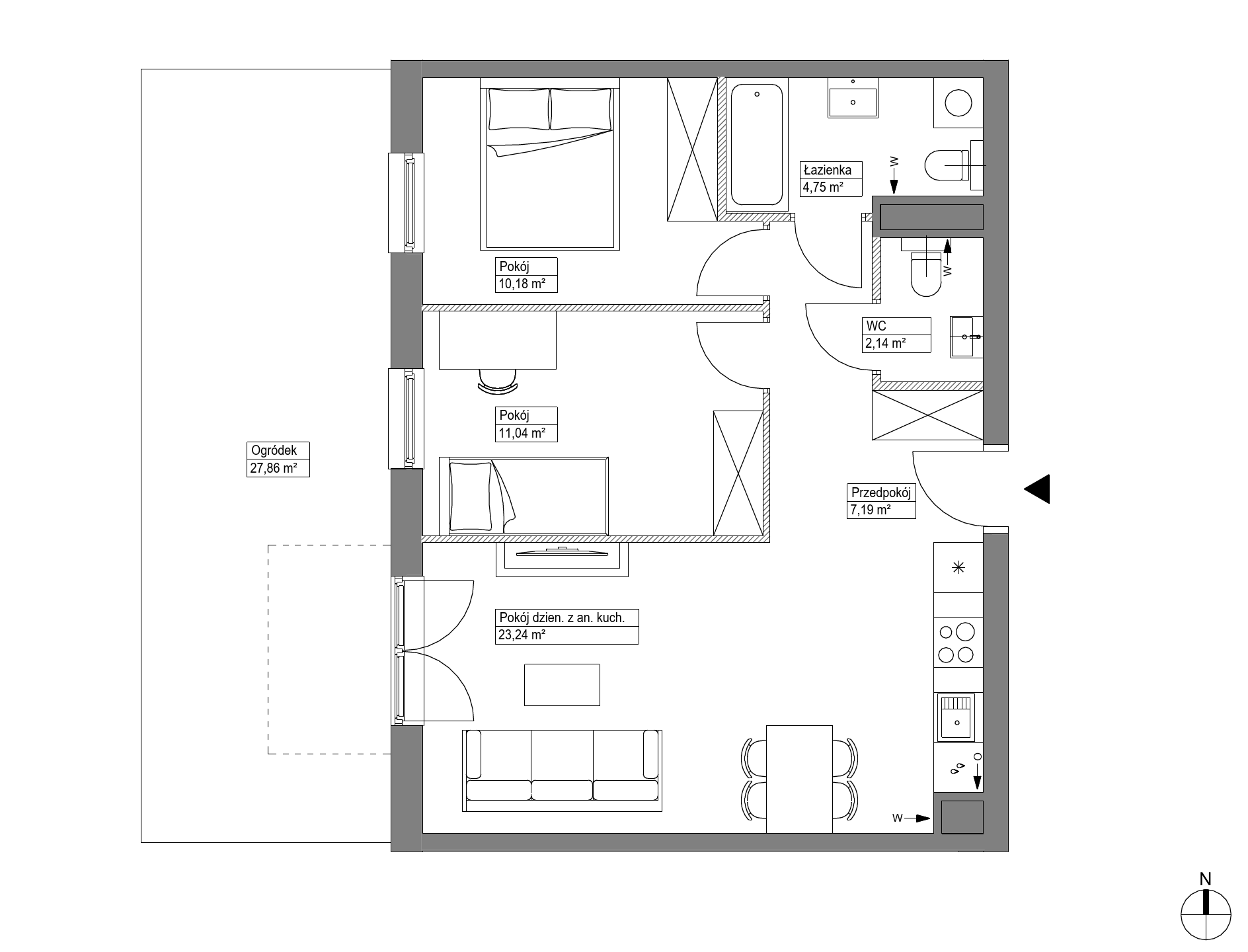 Plan 3 pok. 59m²