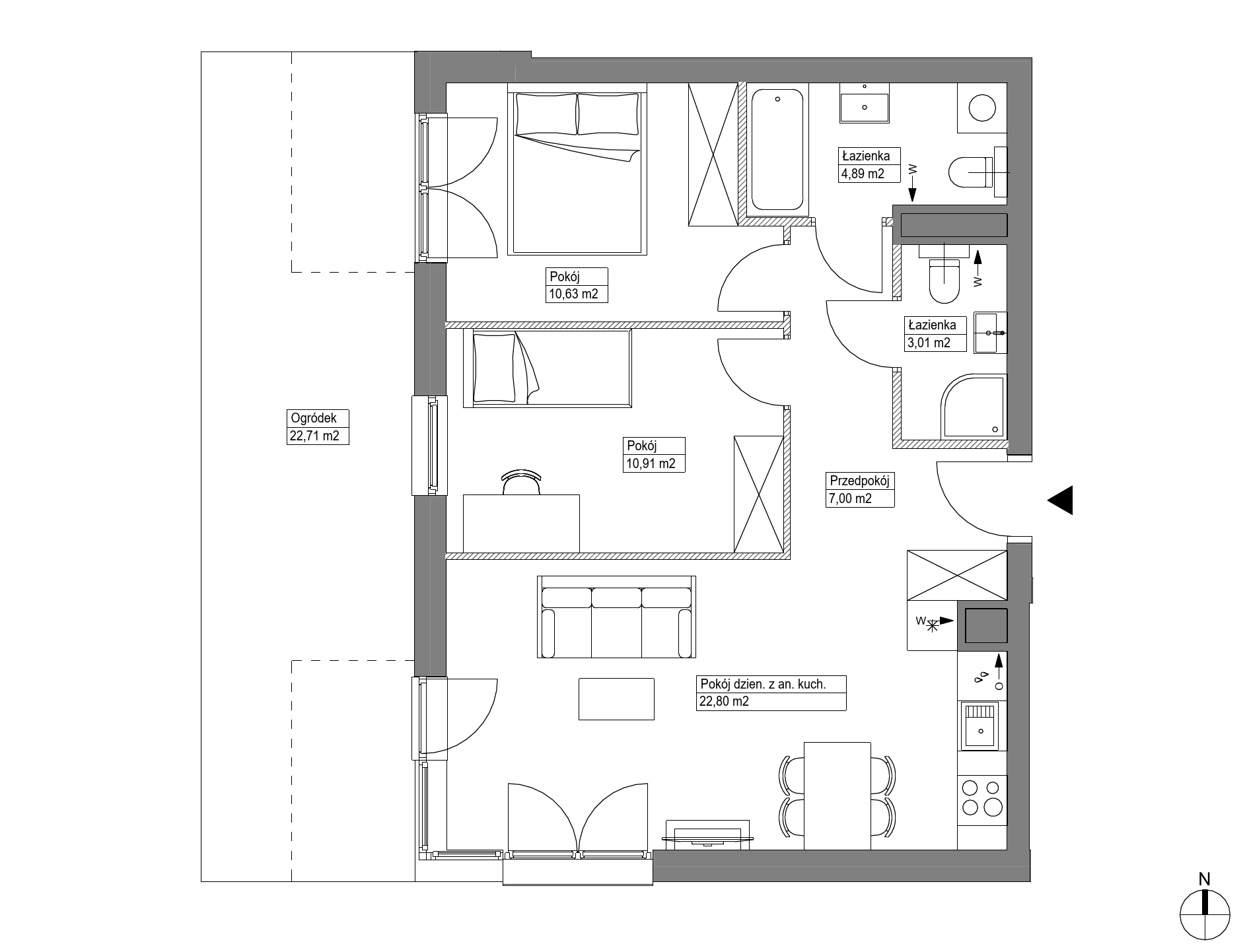 Plan 3 pok. 59m²