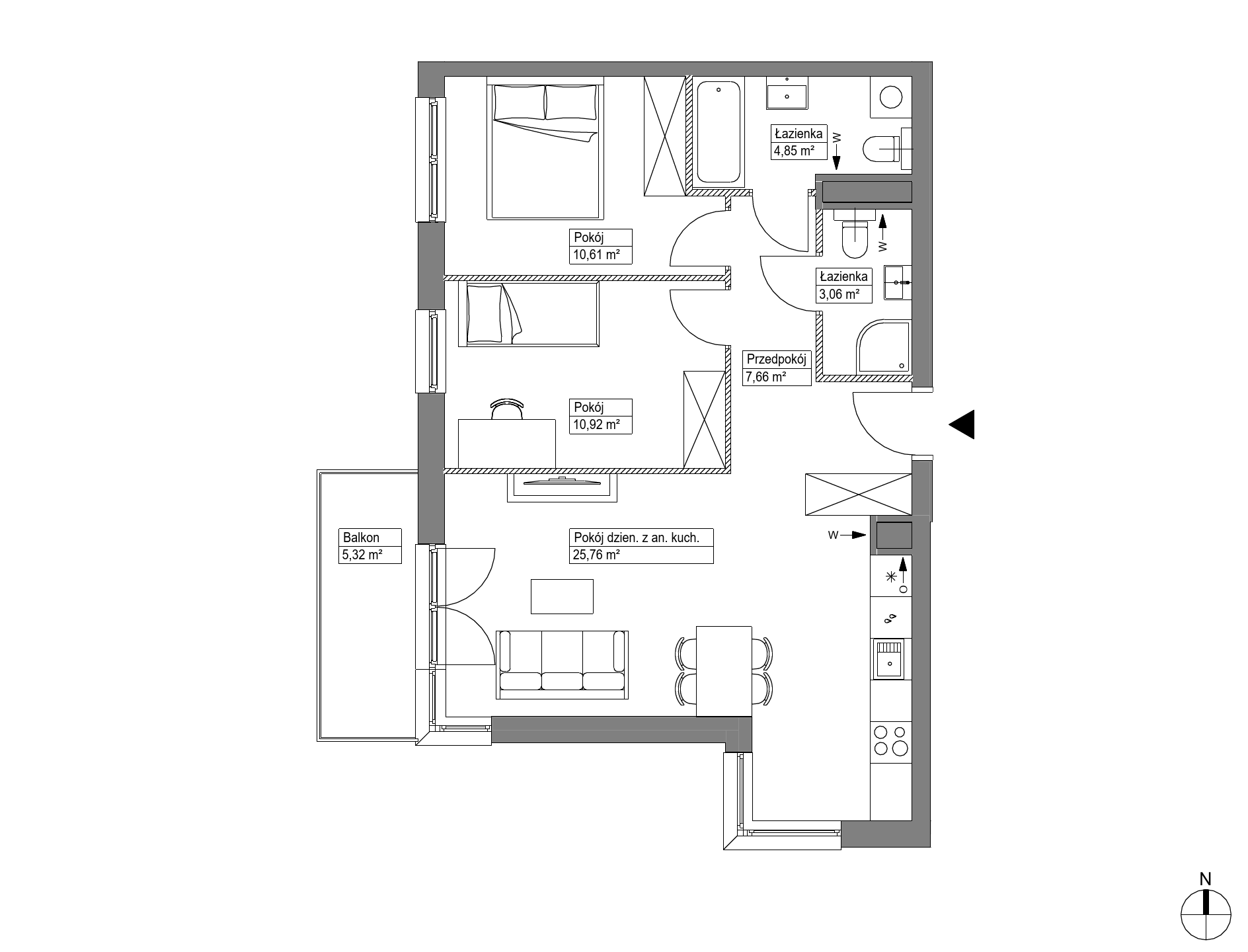 Plan 3 pok. 63m²