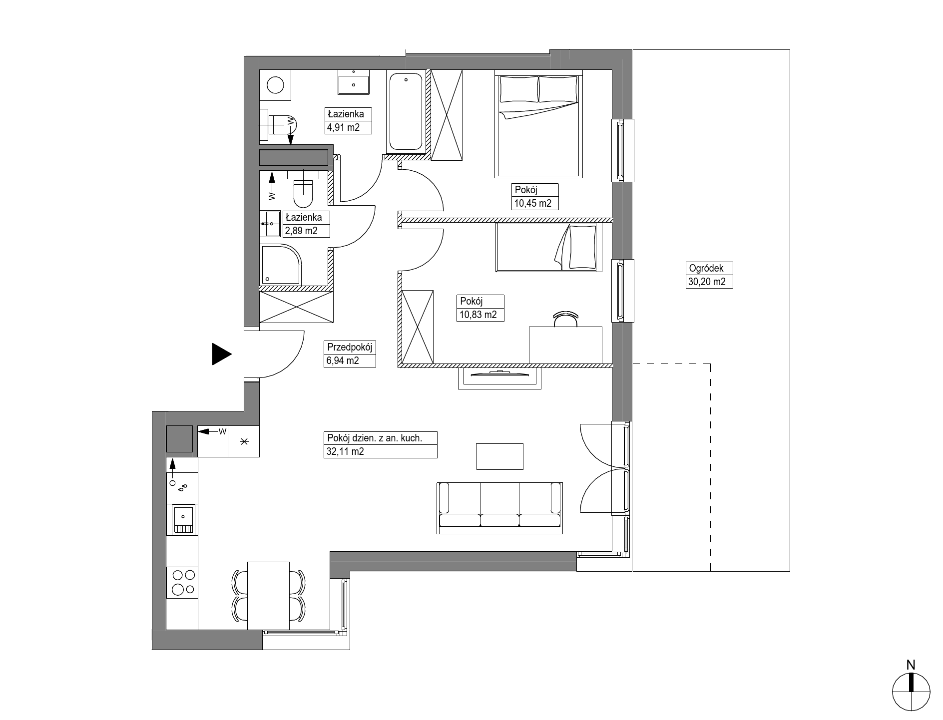 Plan 3 pok. 68m²