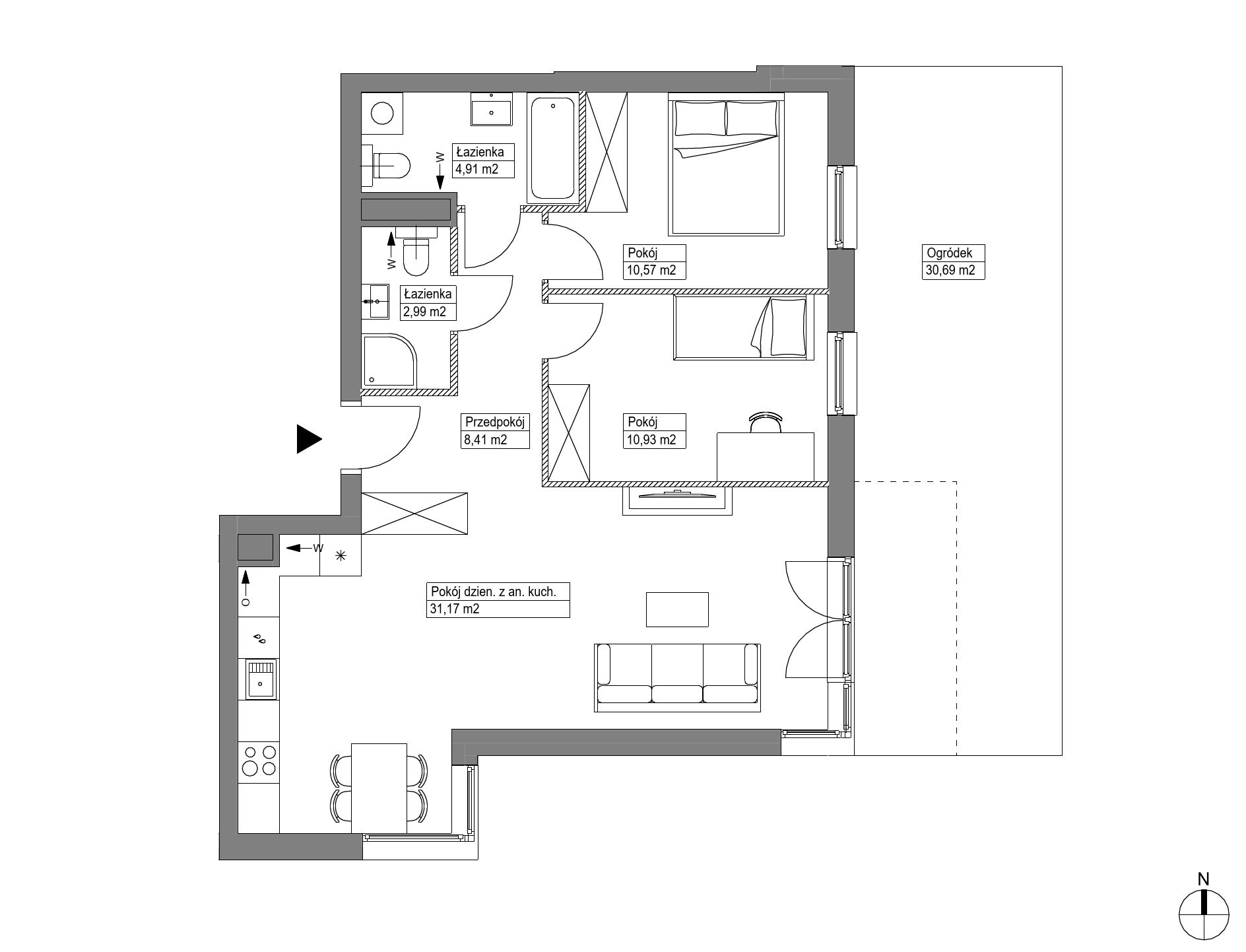 Plan 3 pok. 69m²
