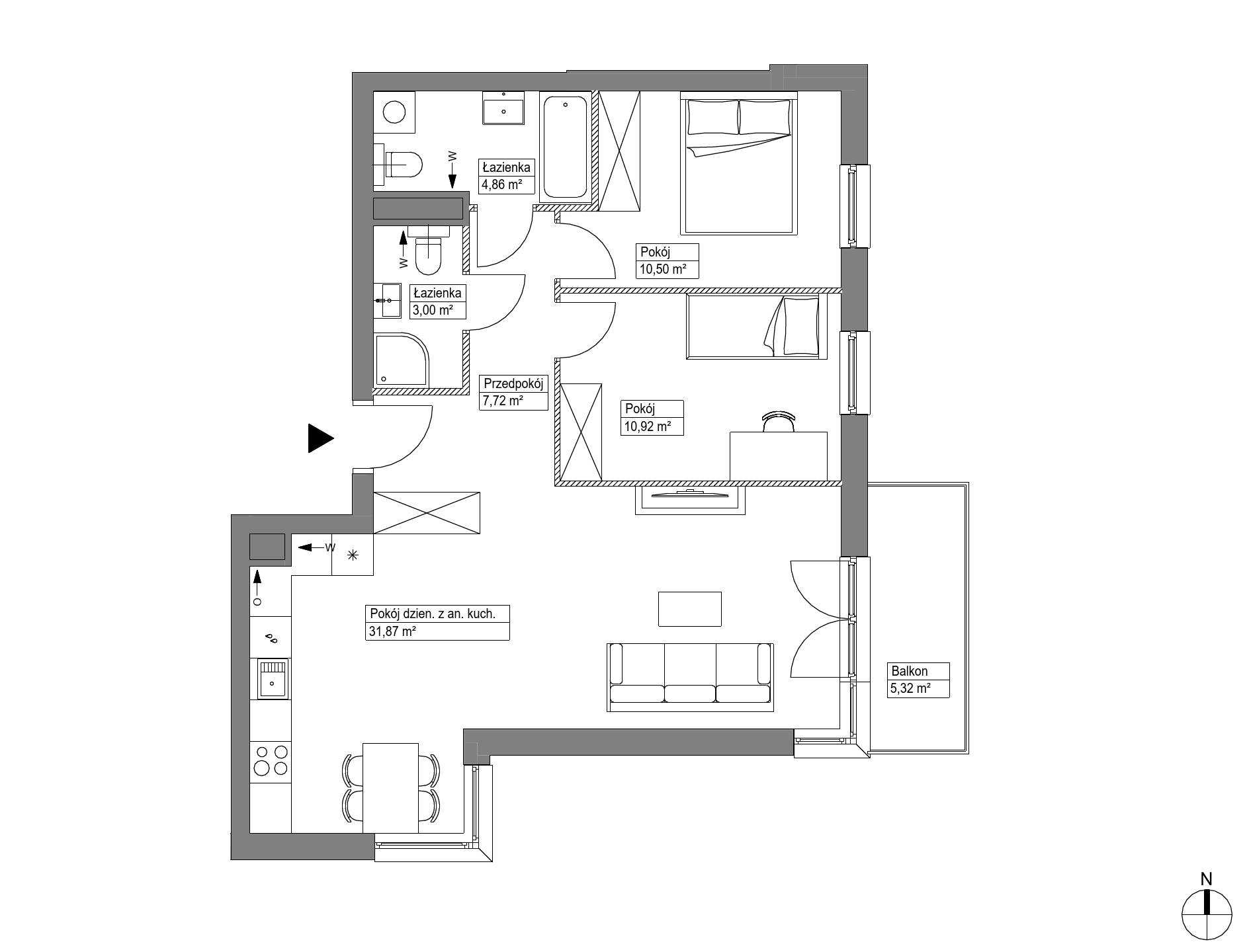 Plan 3 pok. 69m²