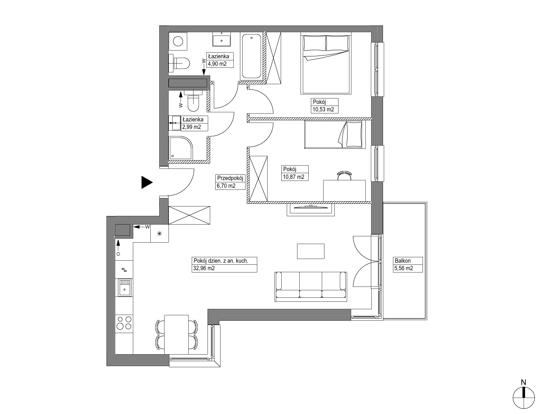 Plan 3 pok. 69m²
