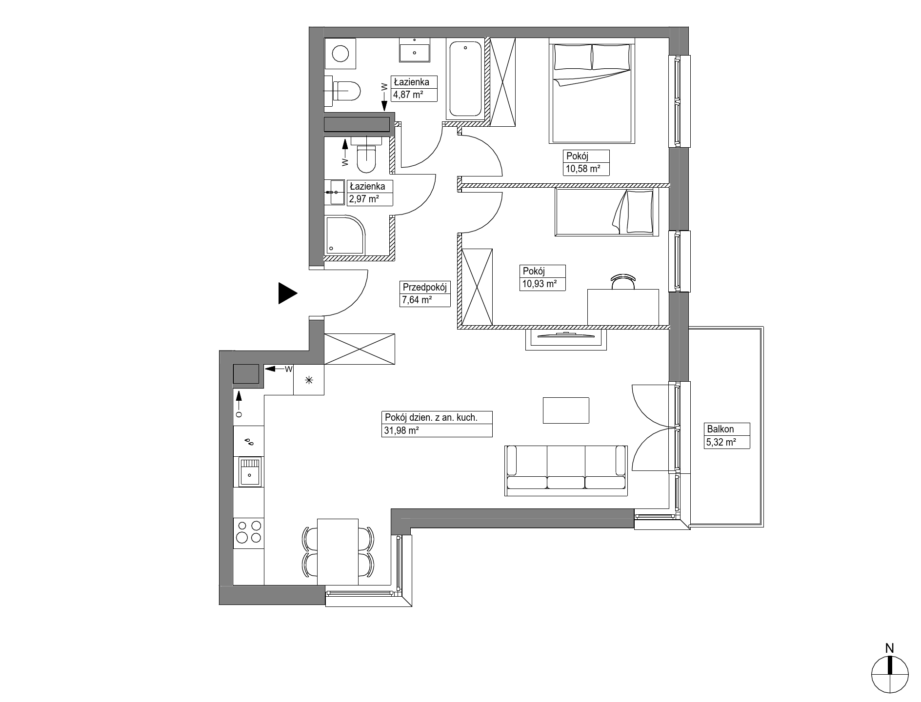 Plan 3 pok. 69m²