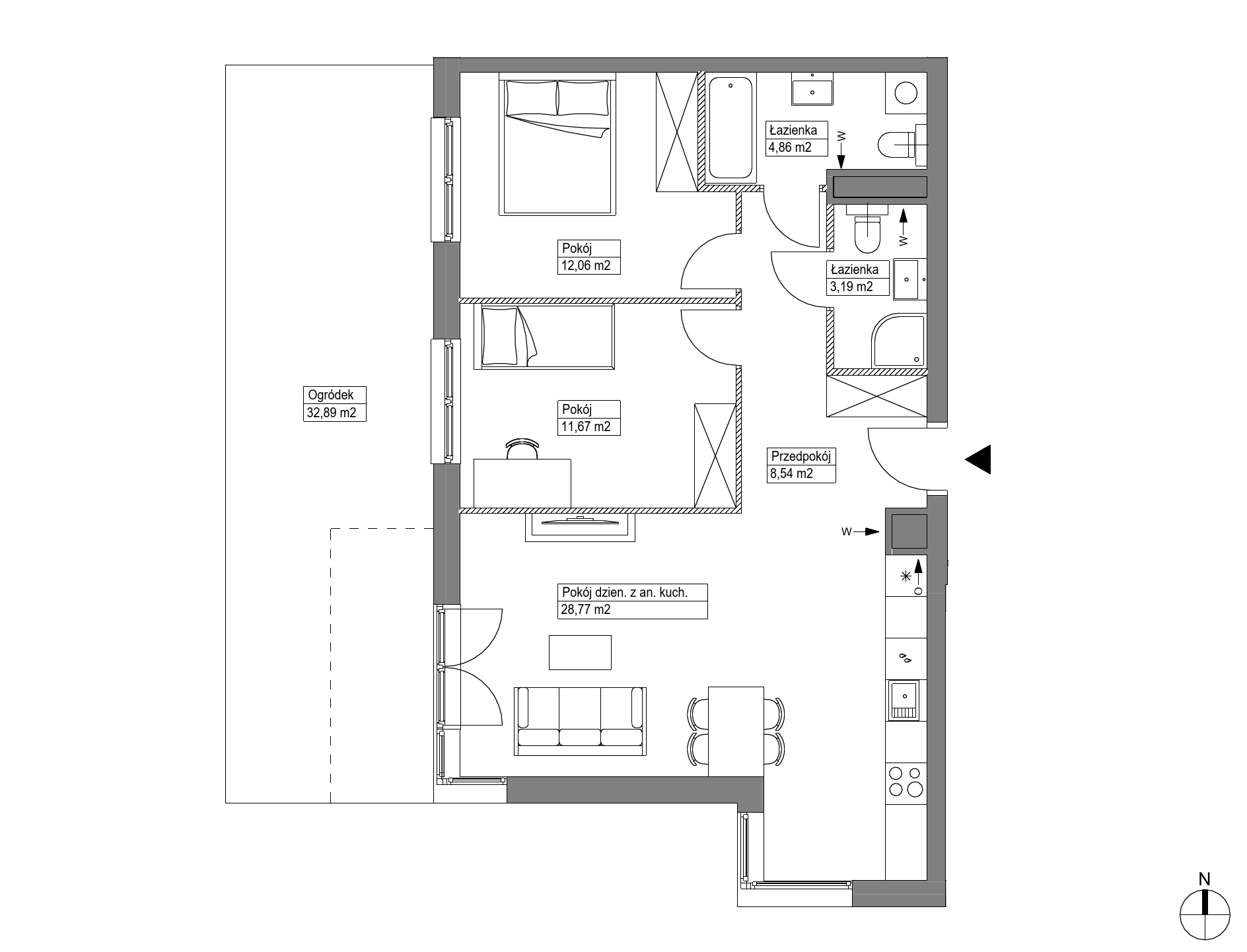 Plan 3 pok. 69m²