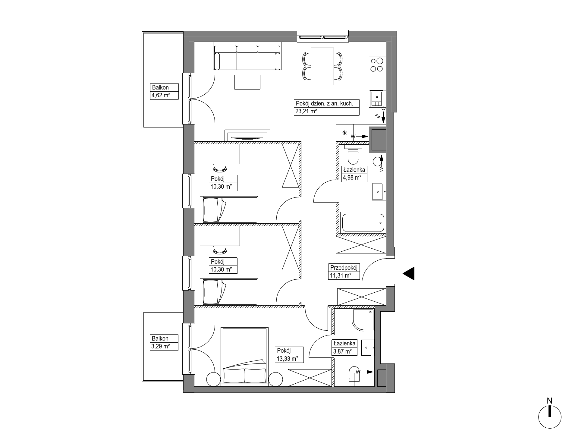 Plan 4 pok. 77m²