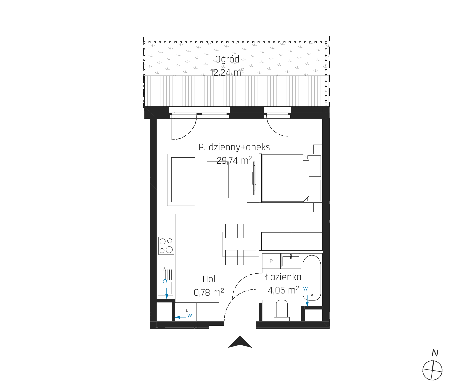 Plan 1 pok. 35m²