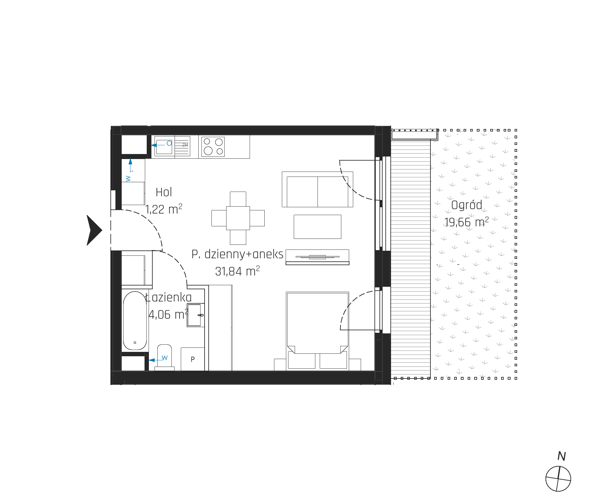 Plan 1 pok. 37m²