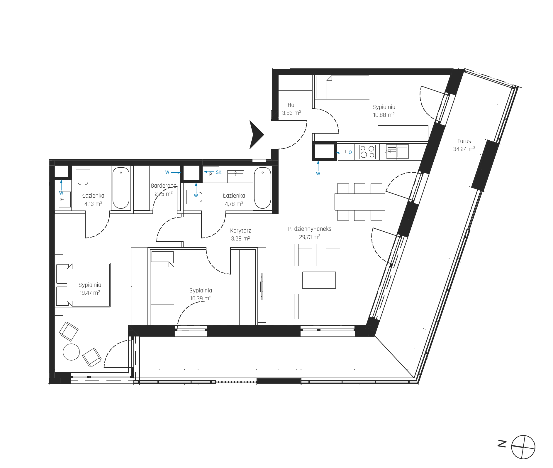 Plan 4 pok. 89m²