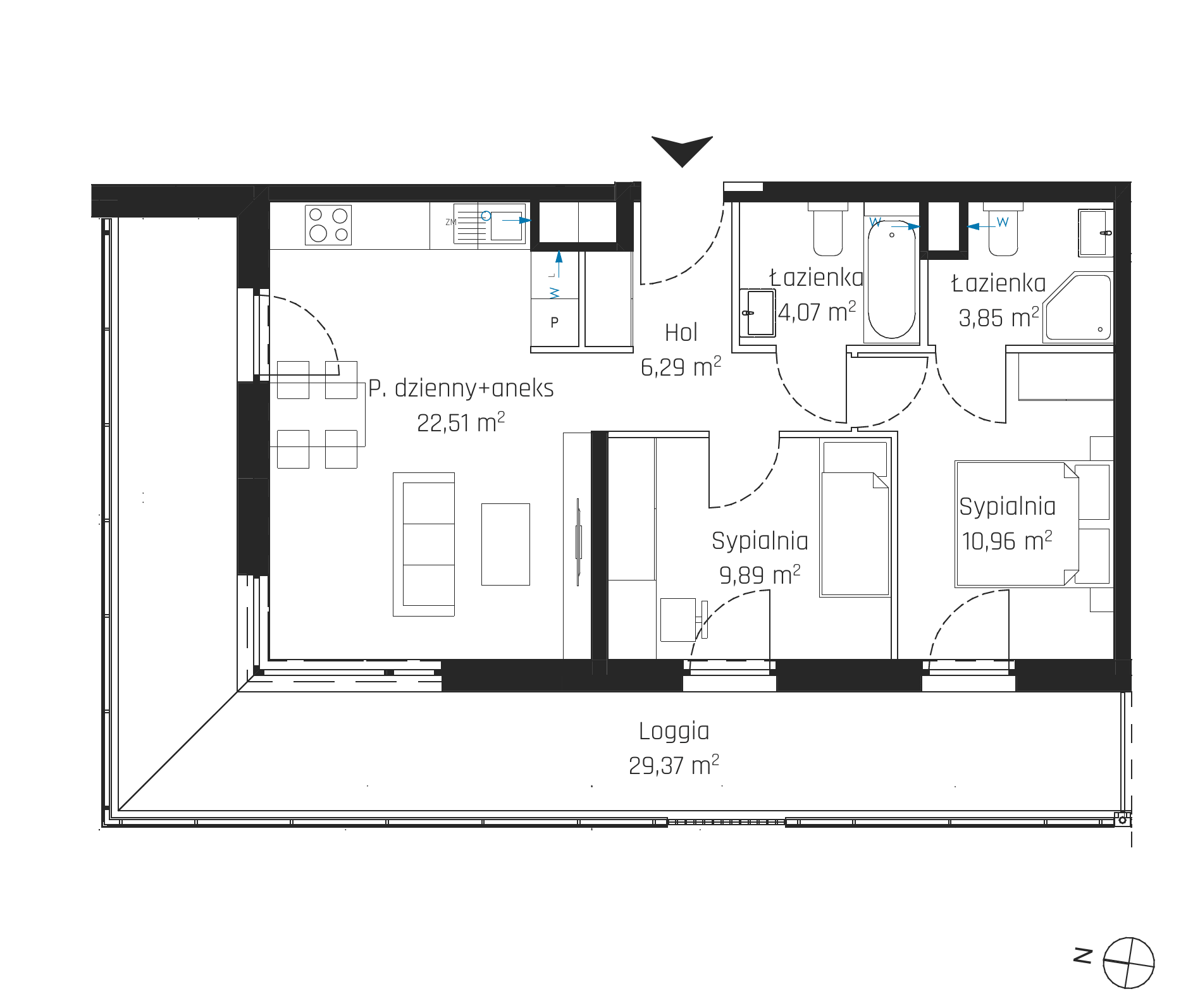 Plan 3 pok. 58m²