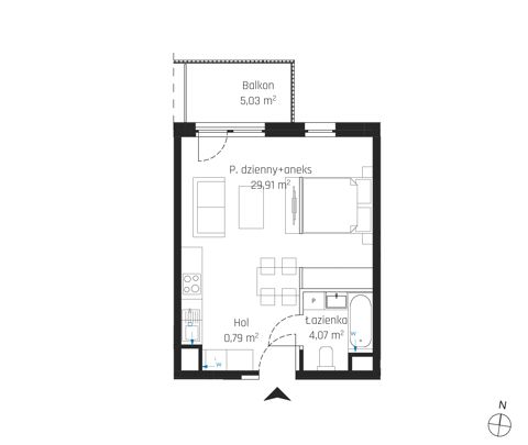 Plan 1 pok. 35m²