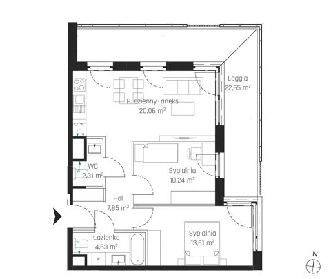 Plan 3 pok. 59m²
