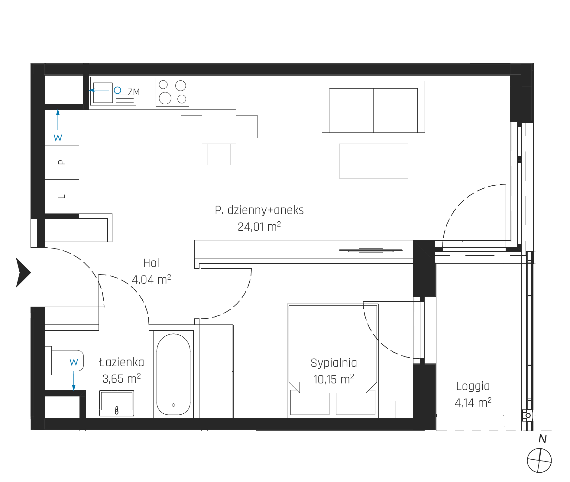 Plan 2 pok. 42m²