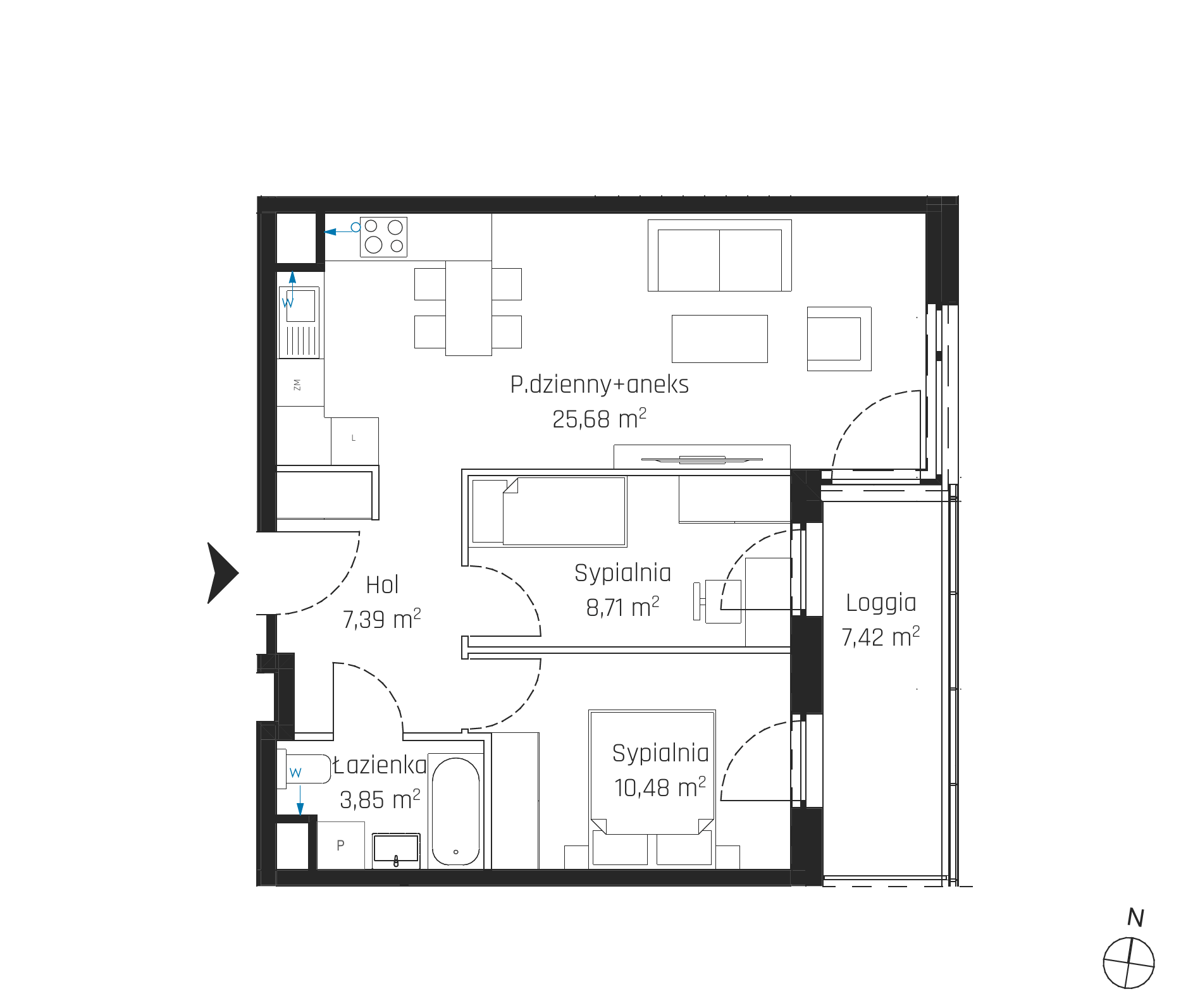 Plan 3 pok. 56m²