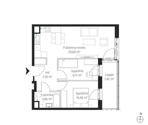Plan 3 pok. 56m²