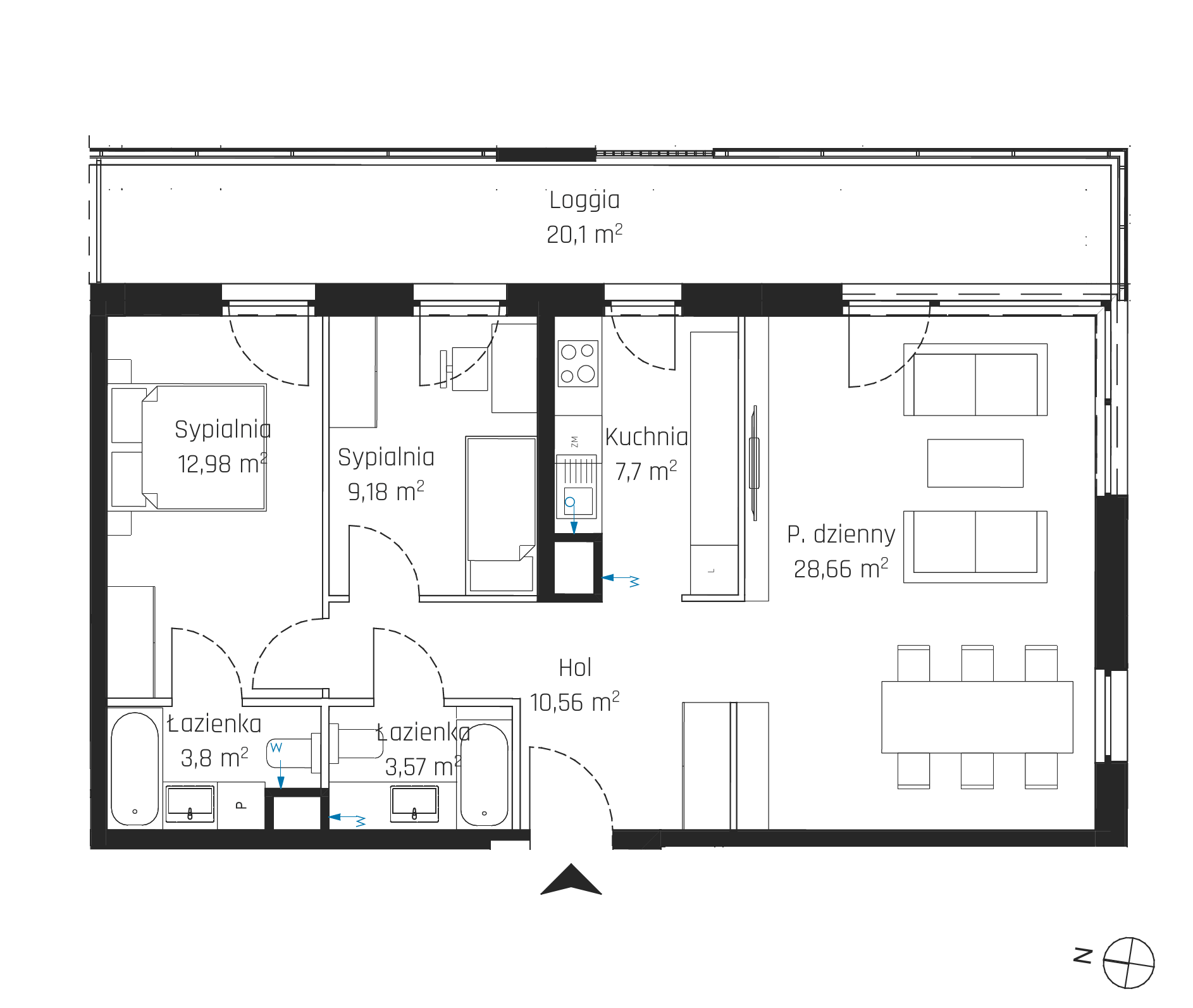 Plan 3 pok. 76m²