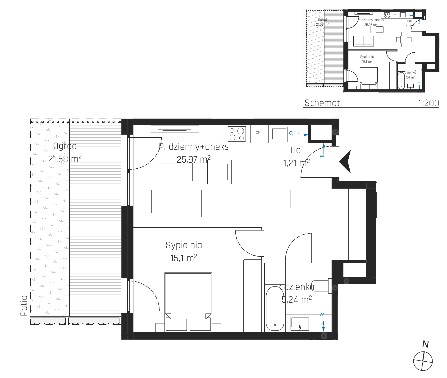 Plan 2 pok. 48m²