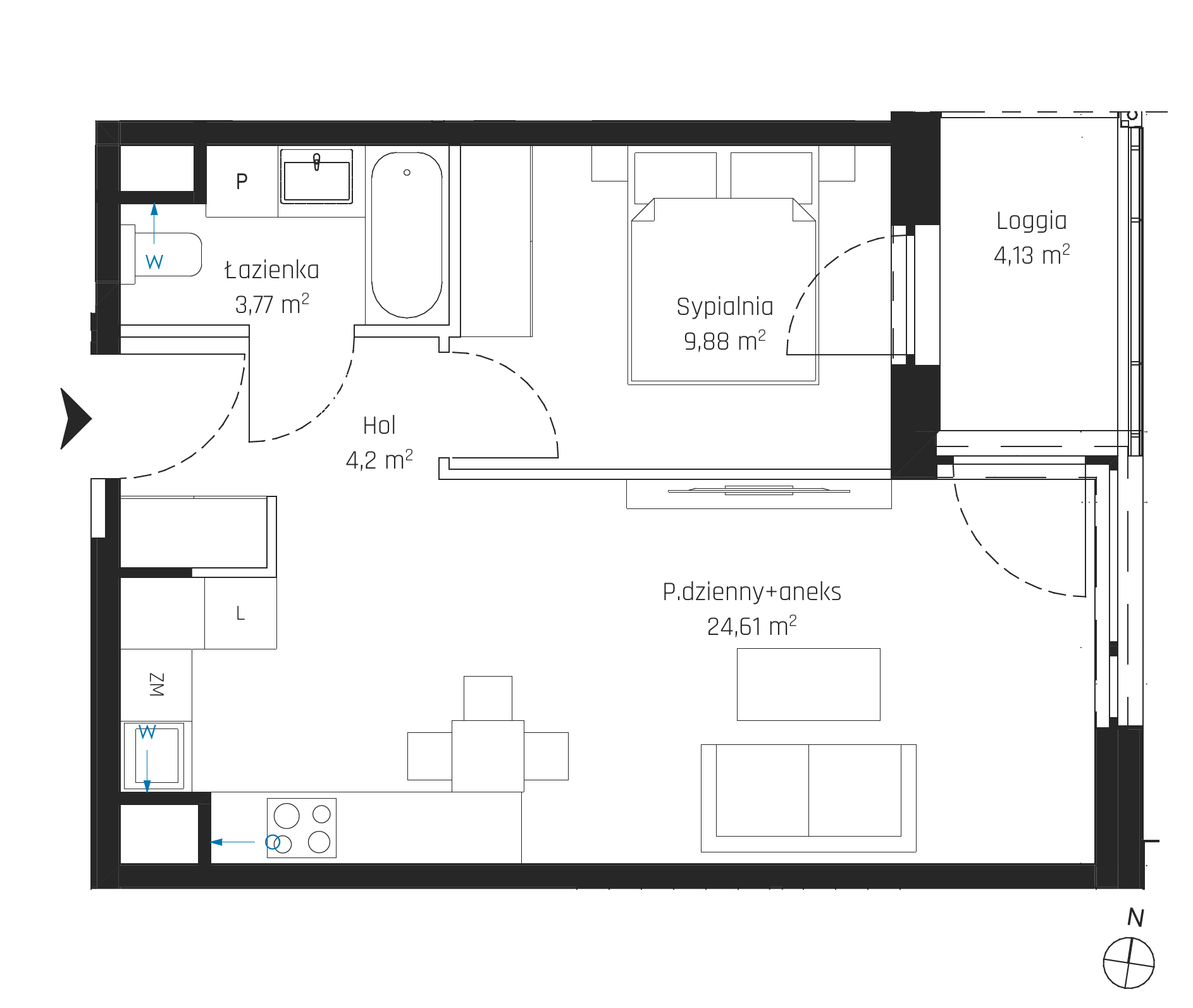 Plan 2 pok. 42m²