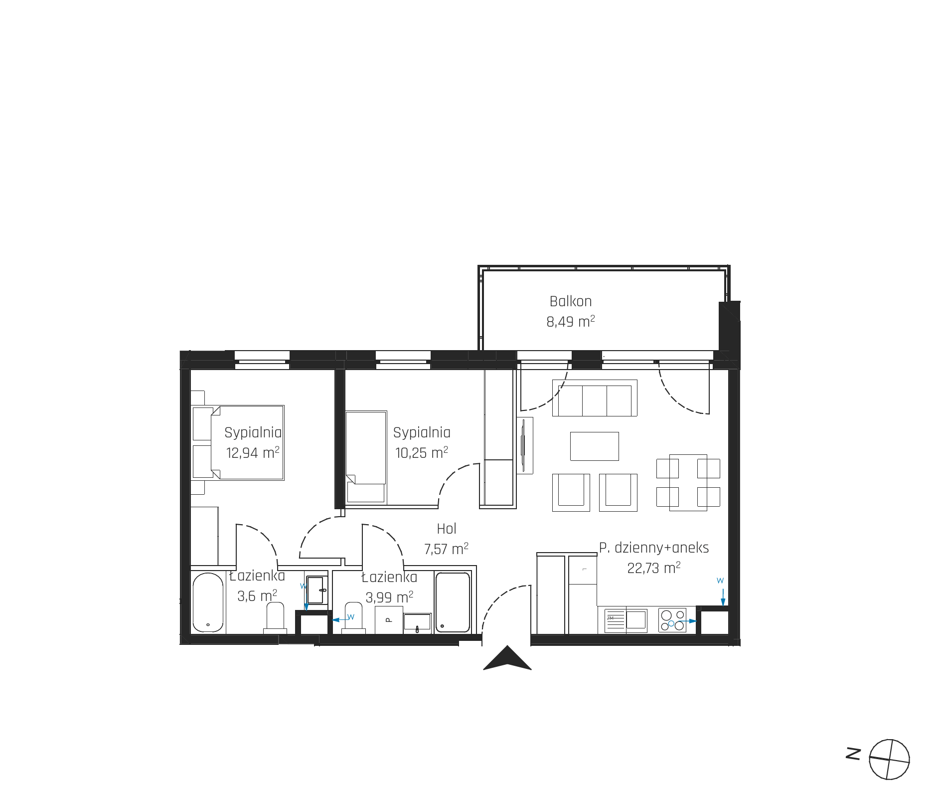 Plan 3 pok. 61m²