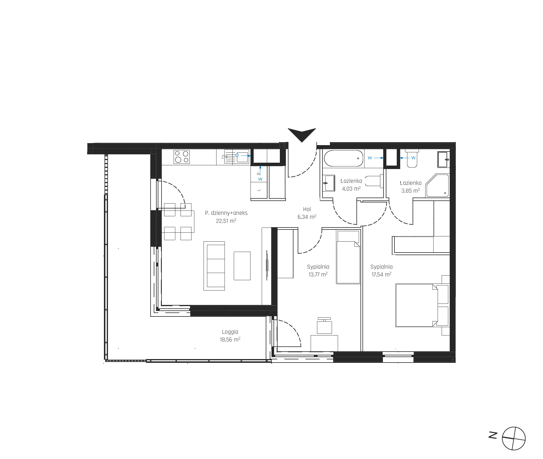 Plan 3 pok. 68m²