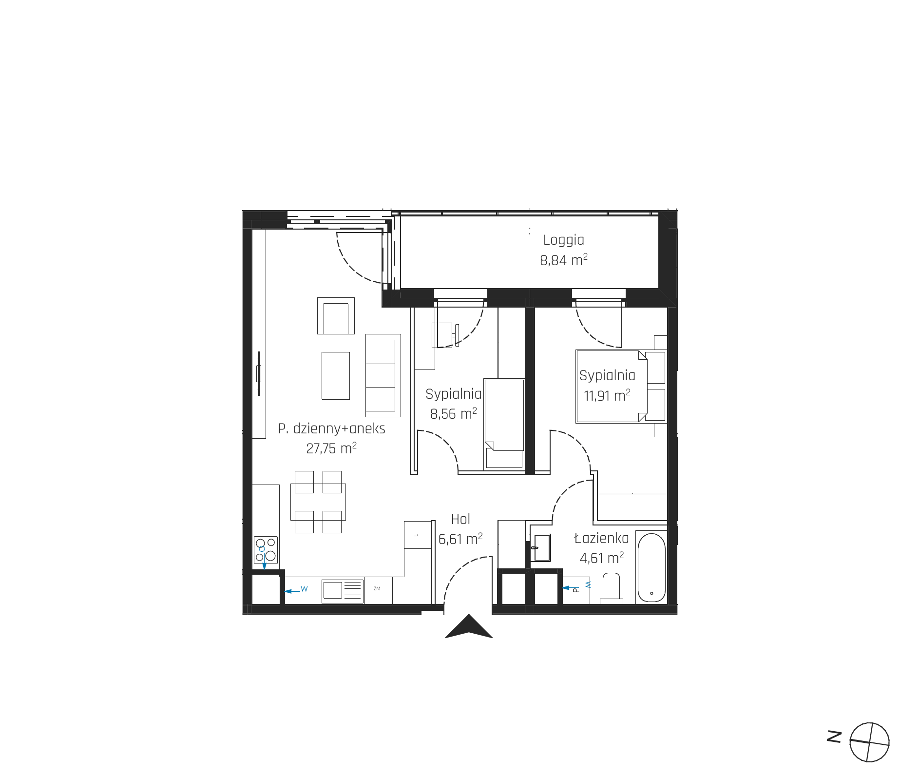 Plan 3 pok. 59m²