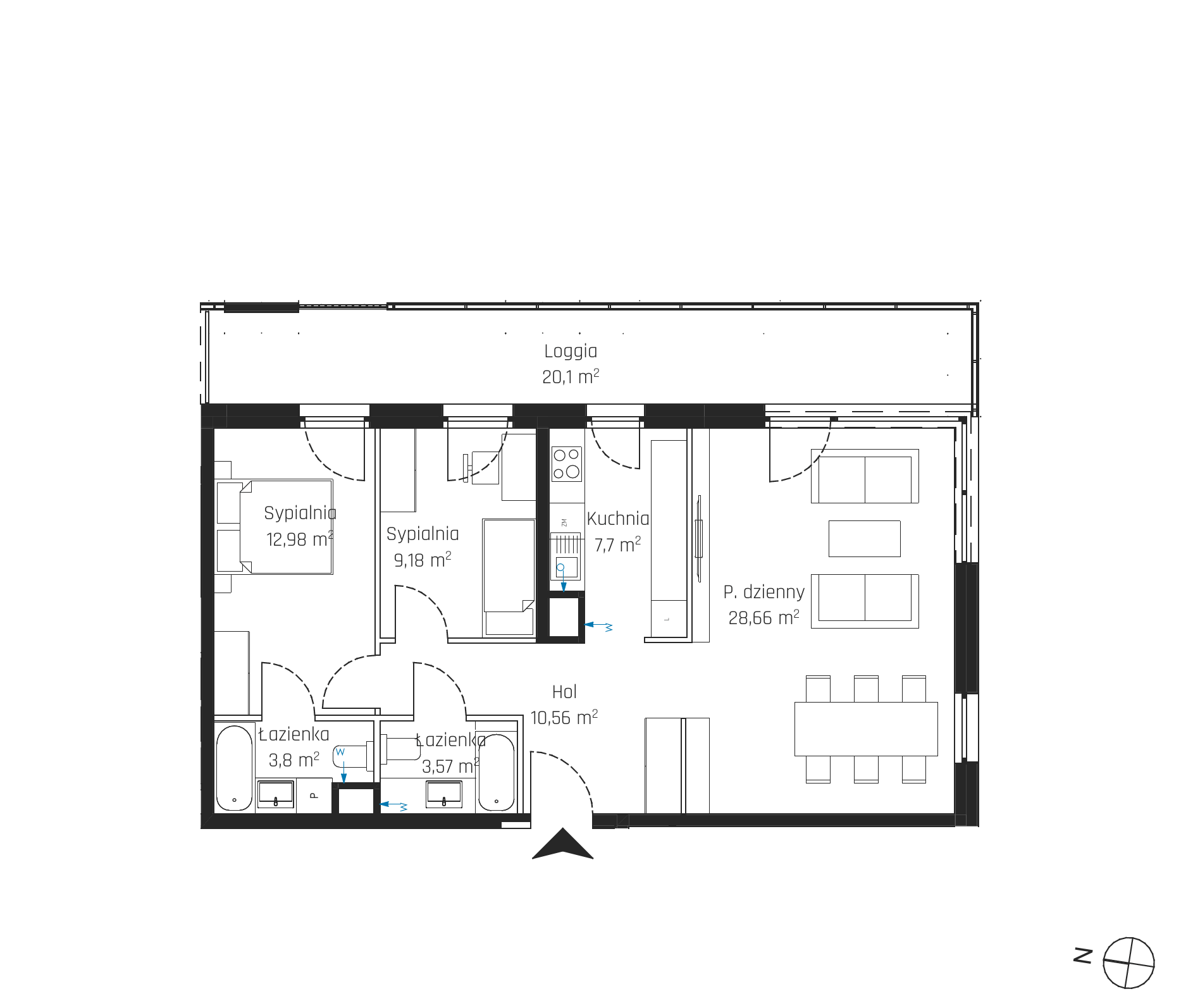 Plan 3 pok. 76m²