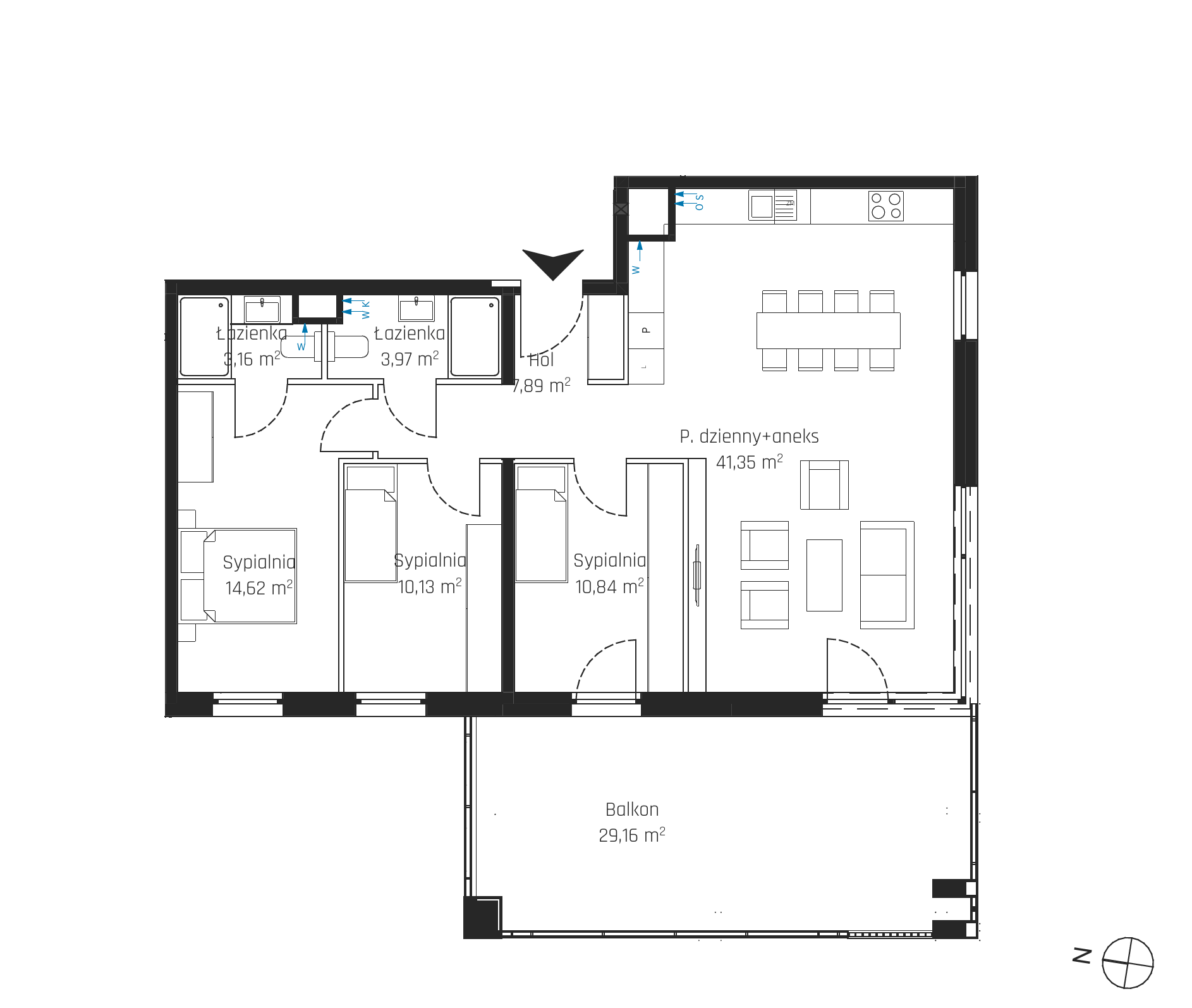 Plan 4 pok. 92m²