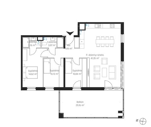 Plan 4 pok. 92m²