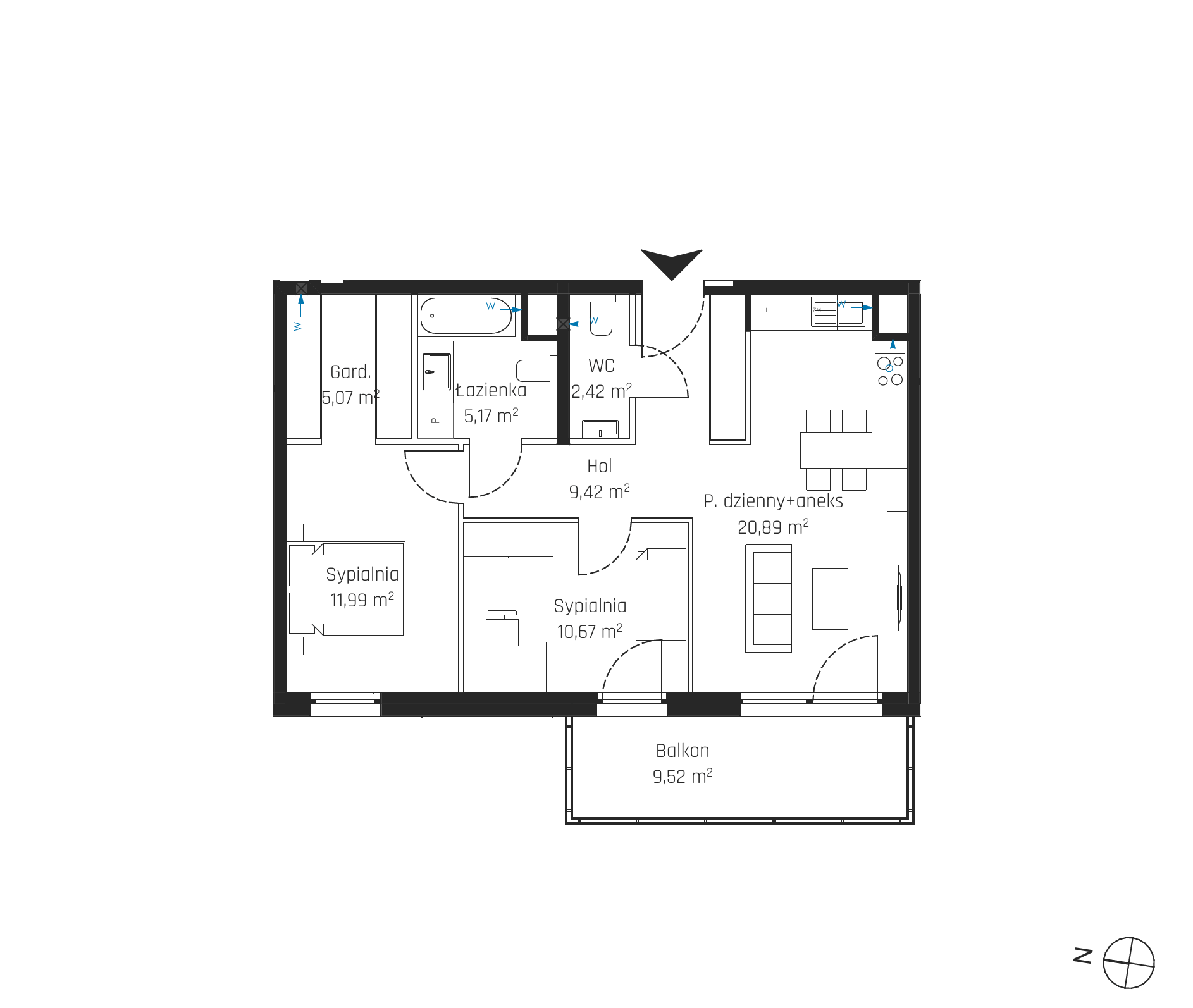 Plan 3 pok. 66m²