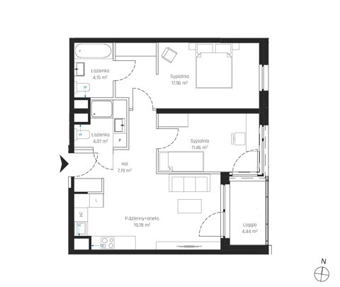 Plan 3 pok. 65m²