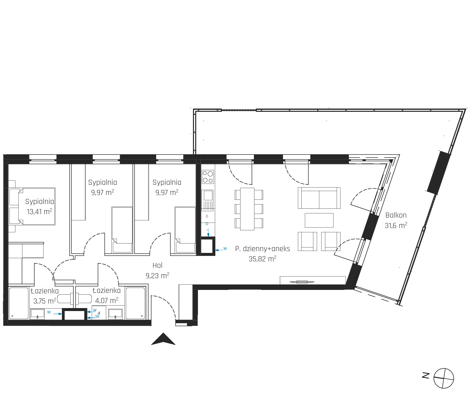 Plan 4 pok. 86m²