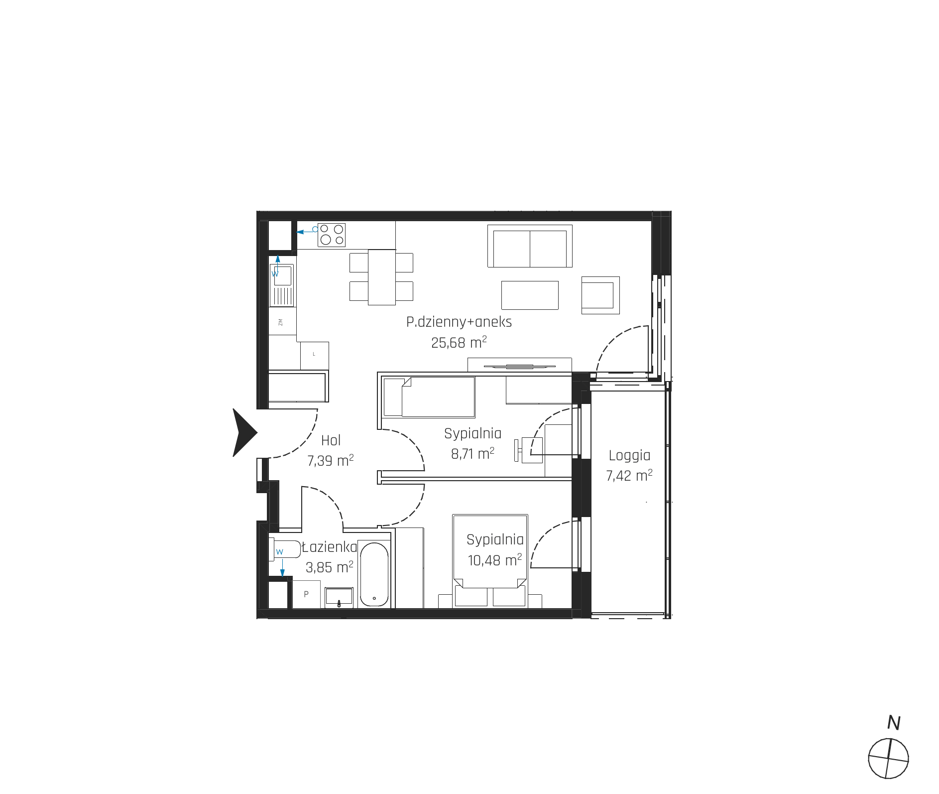 Plan 3 pok. 56m²