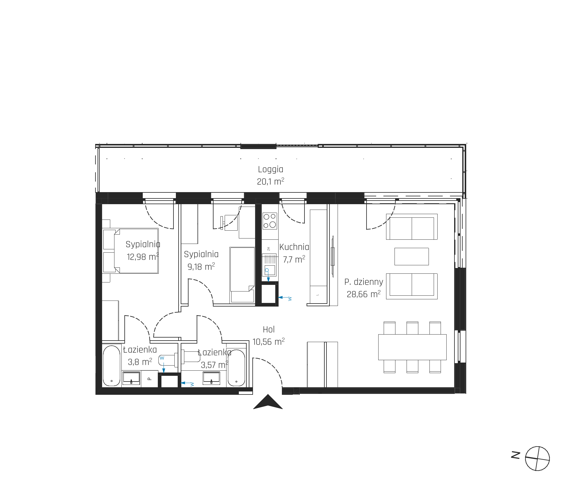Plan 3 pok. 76m²