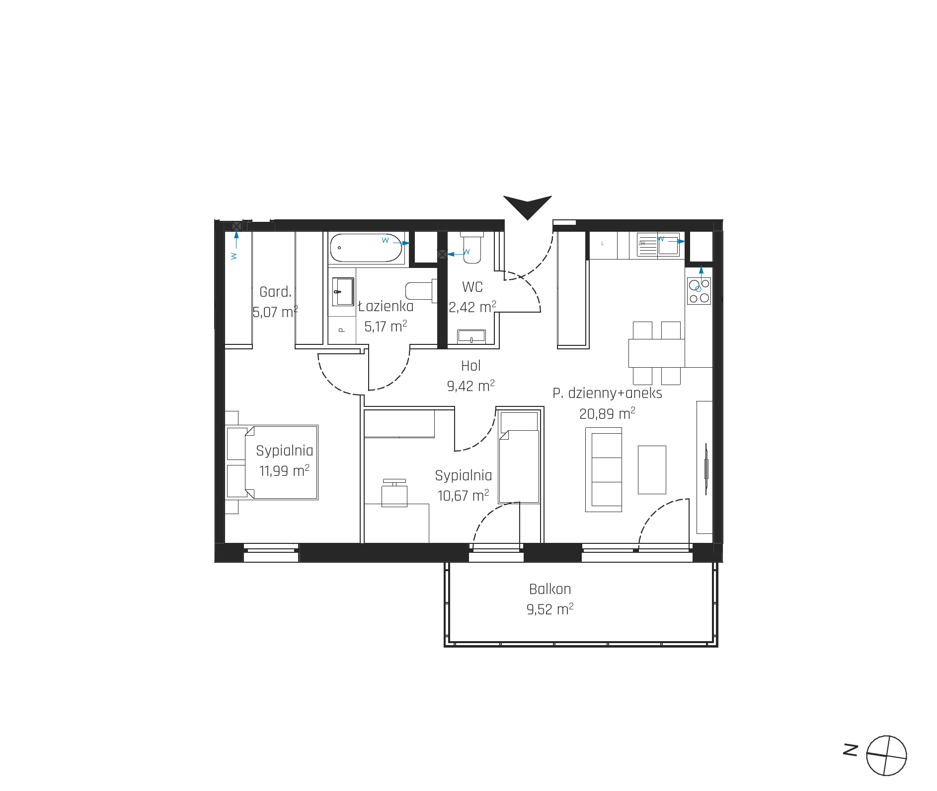 Plan 3 pok. 66m²