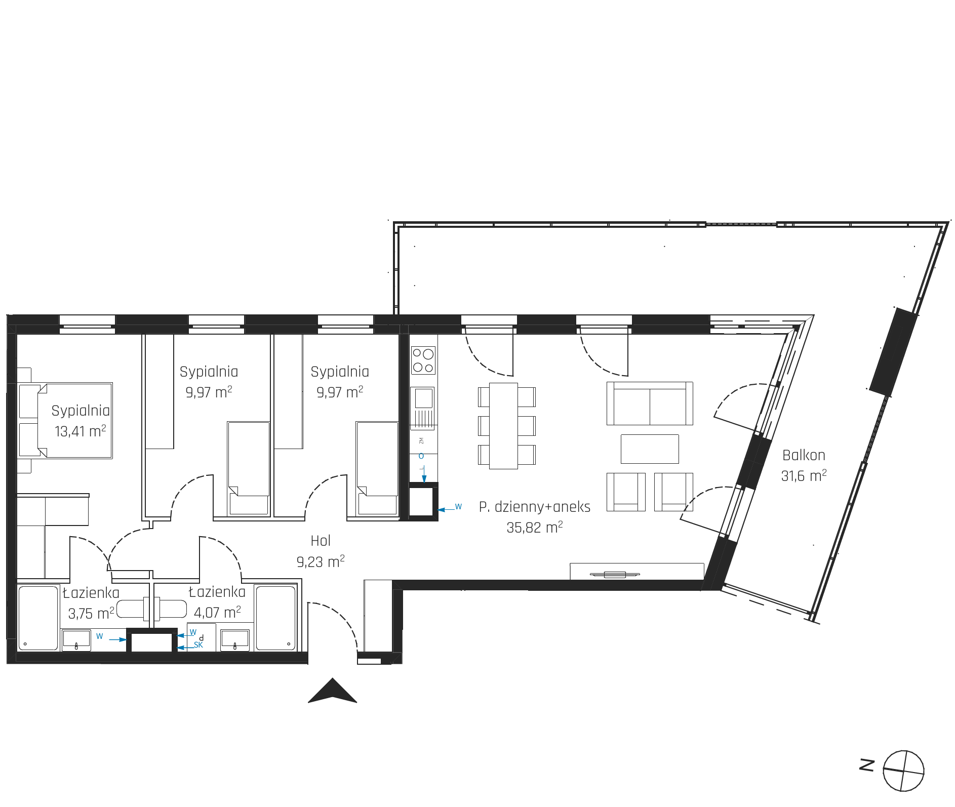 Plan 4 pok. 86m²