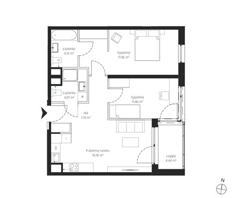Plan 3 pok. 65m²