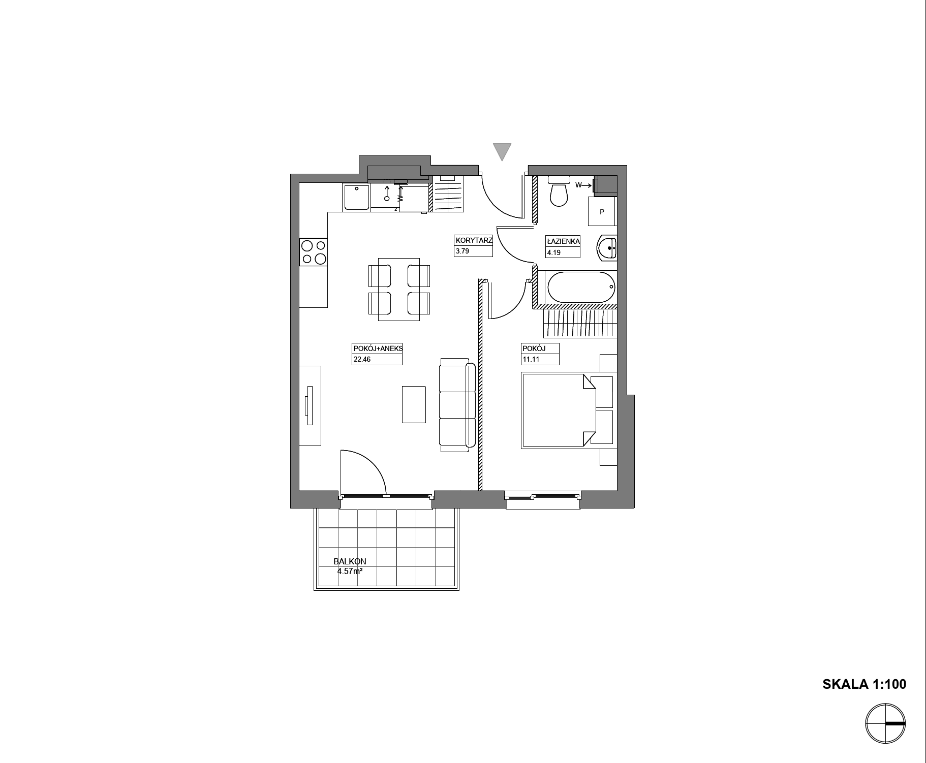 Plan 2 pok. 42m²