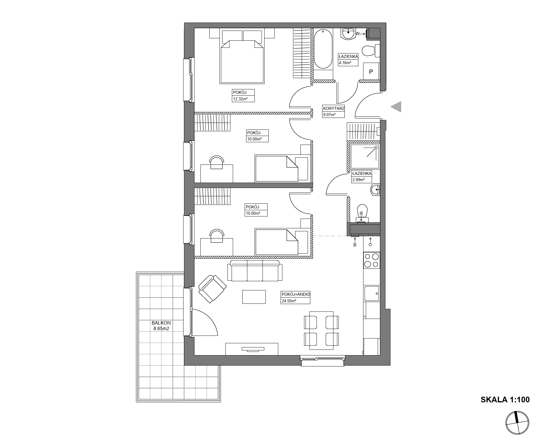 Plan 4 pok. 73m²