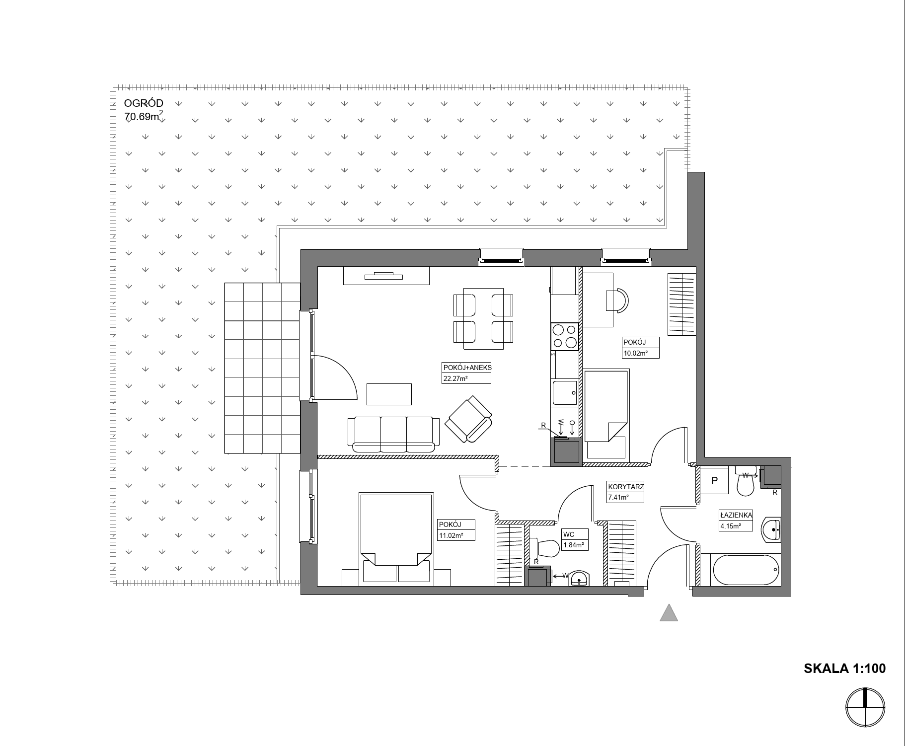 Plan 3 pok. 57m²