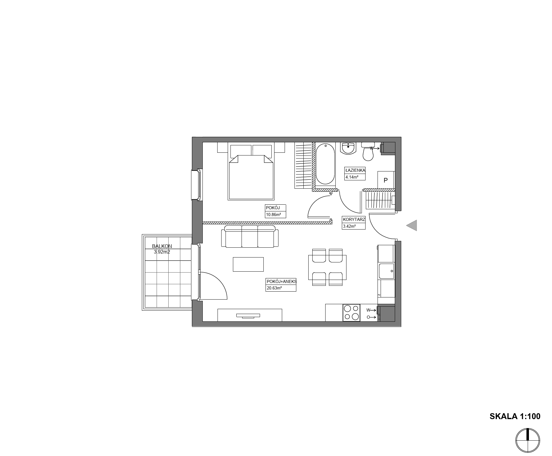 Plan 2 pok. 39m²
