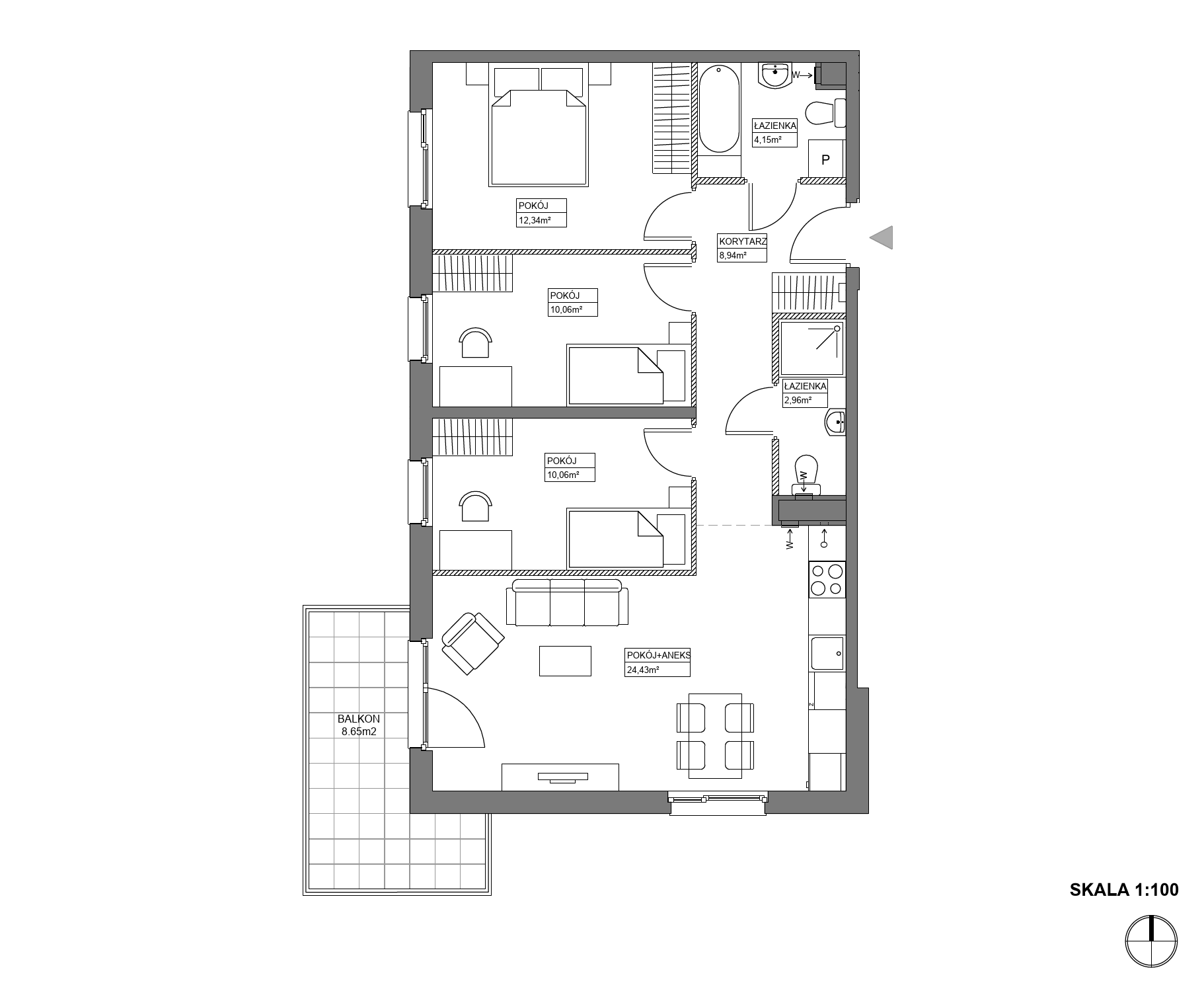 Plan 4 pok. 73m²