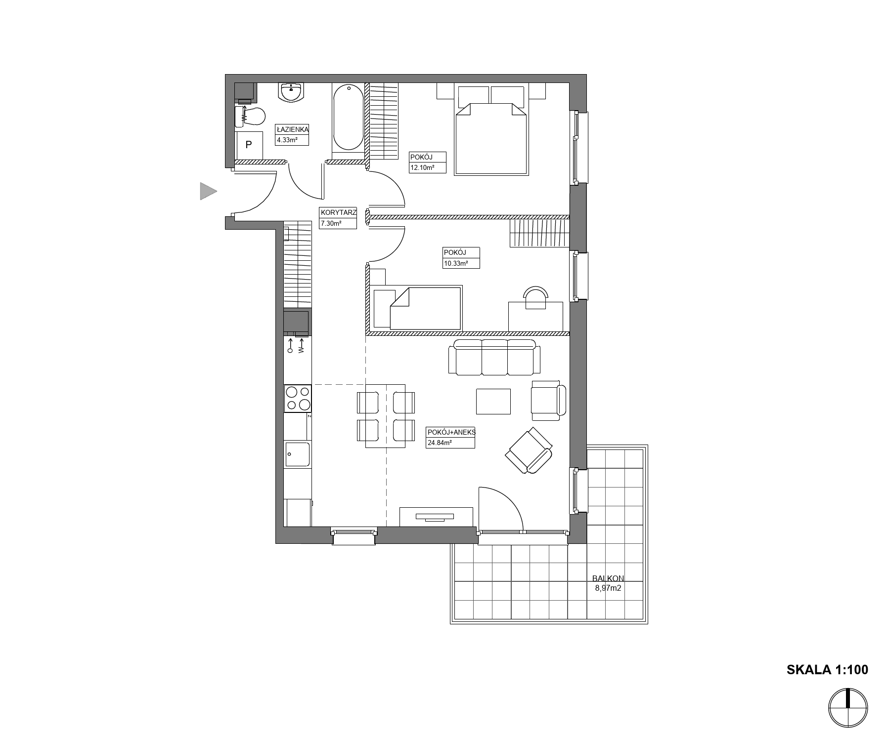 Plan 3 pok. 59m²