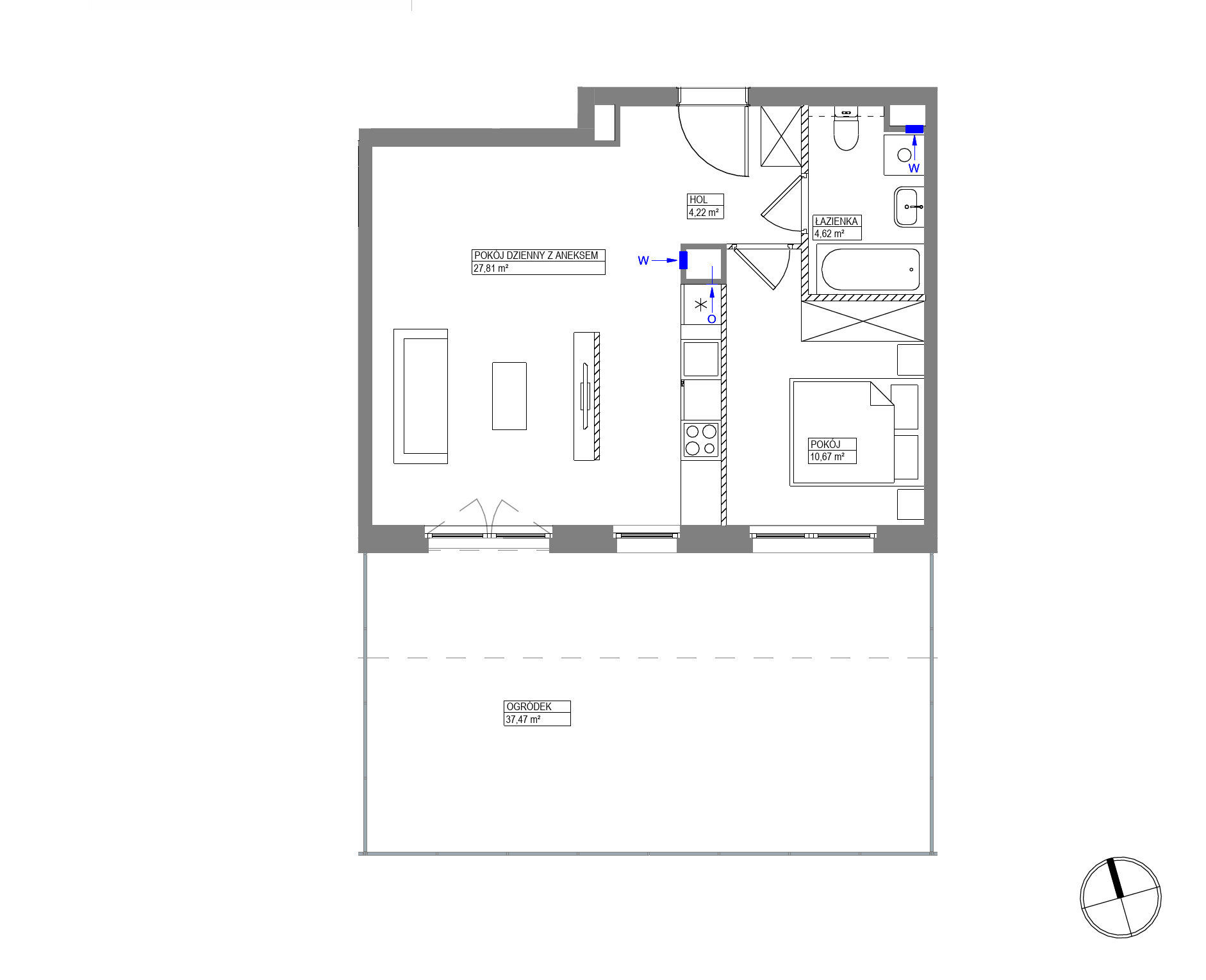 Plan 2 pok. 47m²