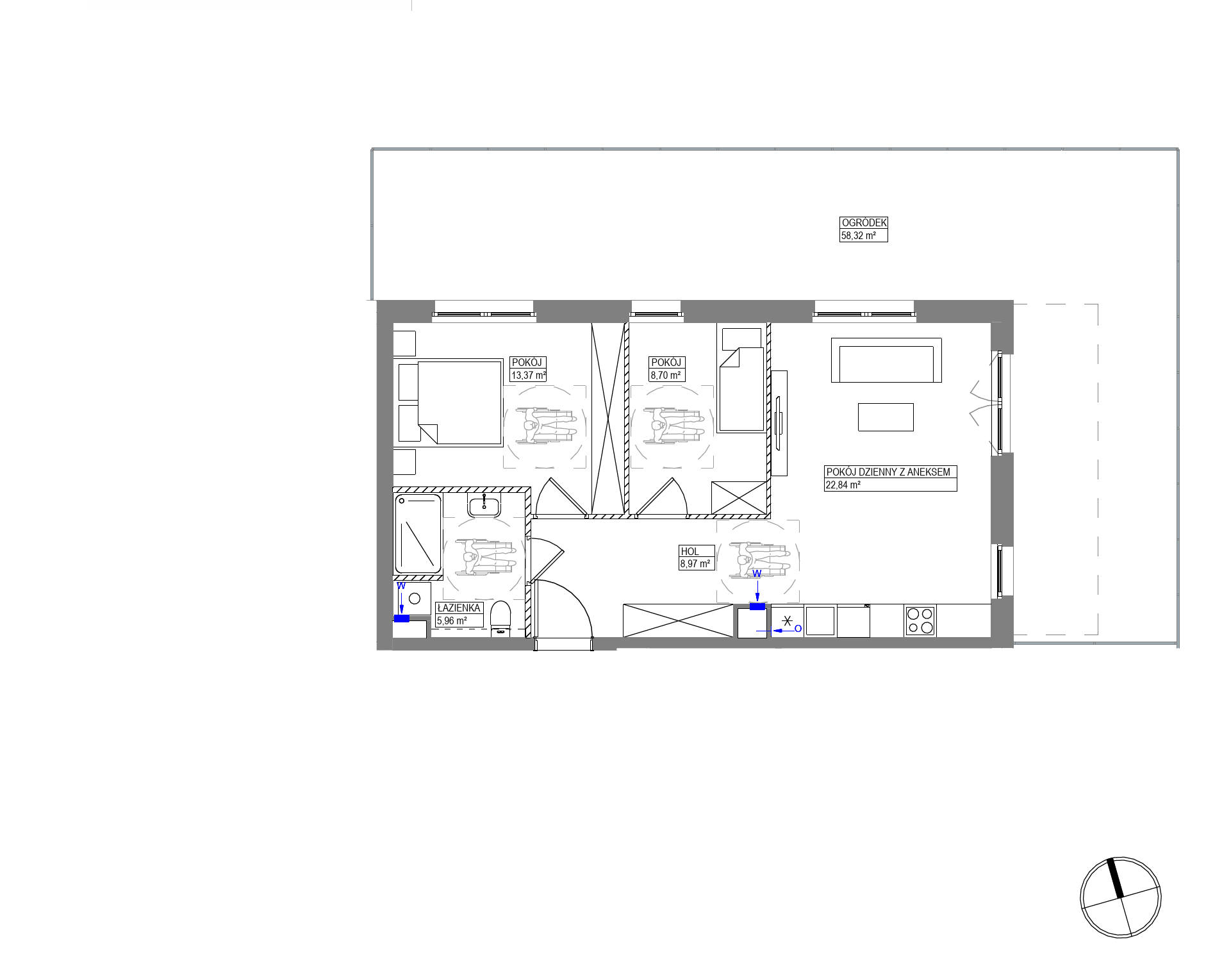 Plan 3 pok. 60m²