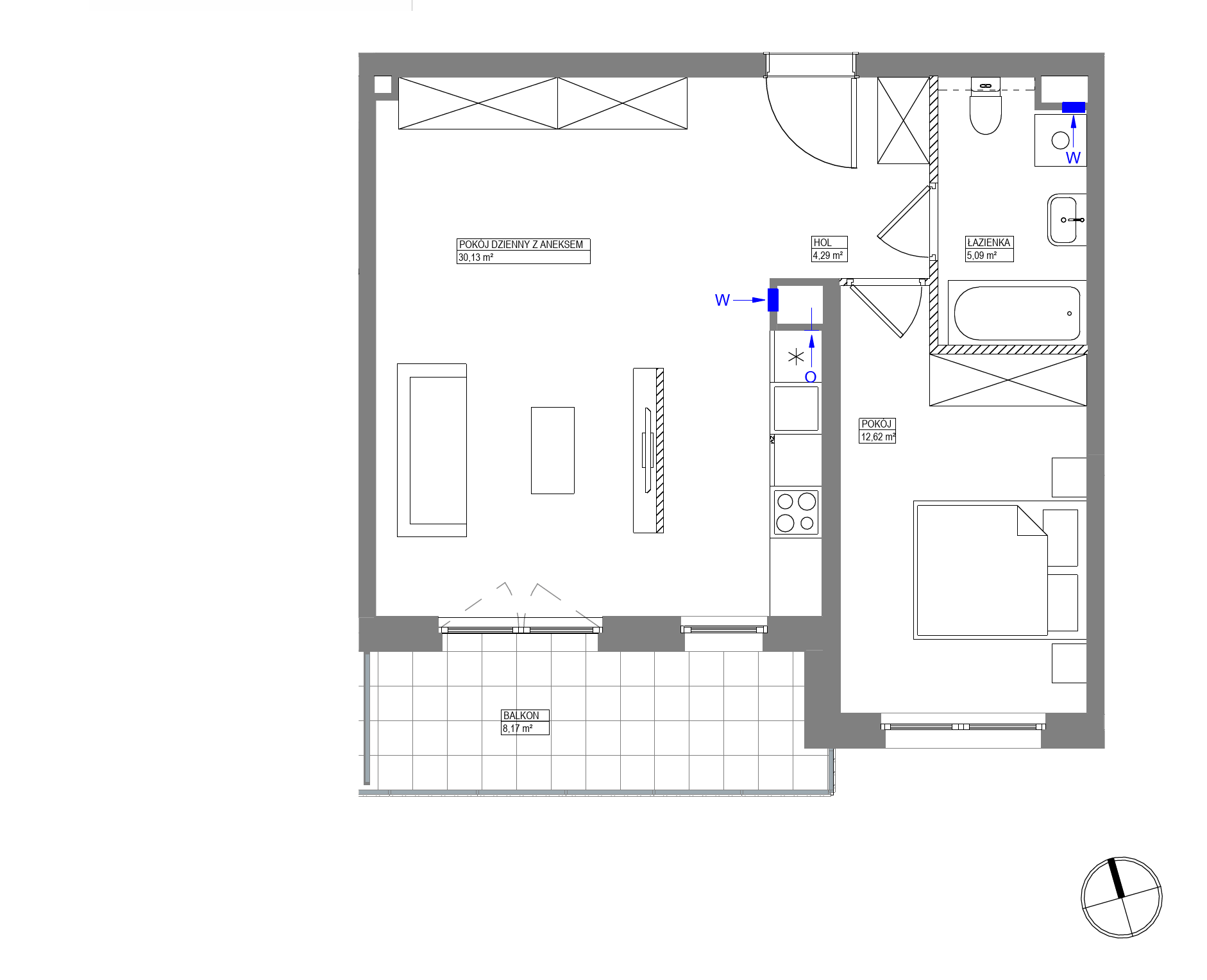 Plan 2 pok. 52m²